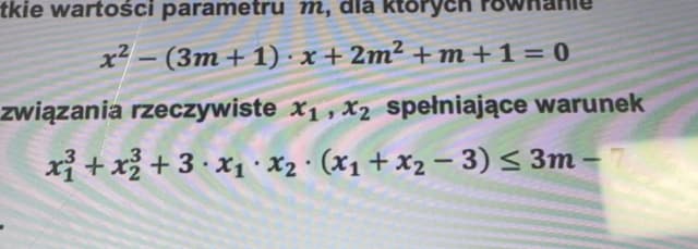 Jakie wartości parametru m spełniają równanie? Odkryj odpowiedzi! Jakie wartości parametru m spełniają równanie? Odkryj odpowiedzi!